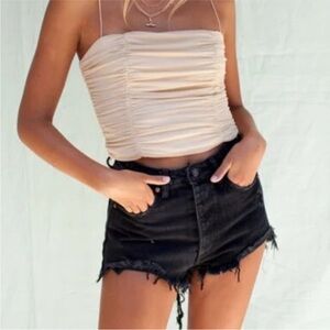 Signature Eight 8 Women’s High Waist Black Denim Shorts Small